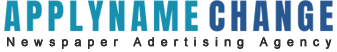 applynamechange newspaper advertising agency logo
