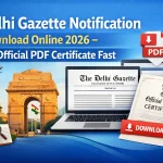 Delhi Gazette Notification Download Online 2026 – Get Official PDF Certificate Fast