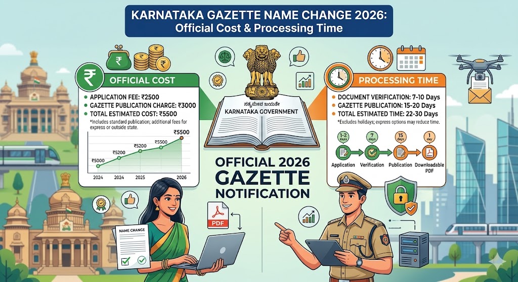 Karnataka Gazette Name Change 2026: Official Cost & Processing Time