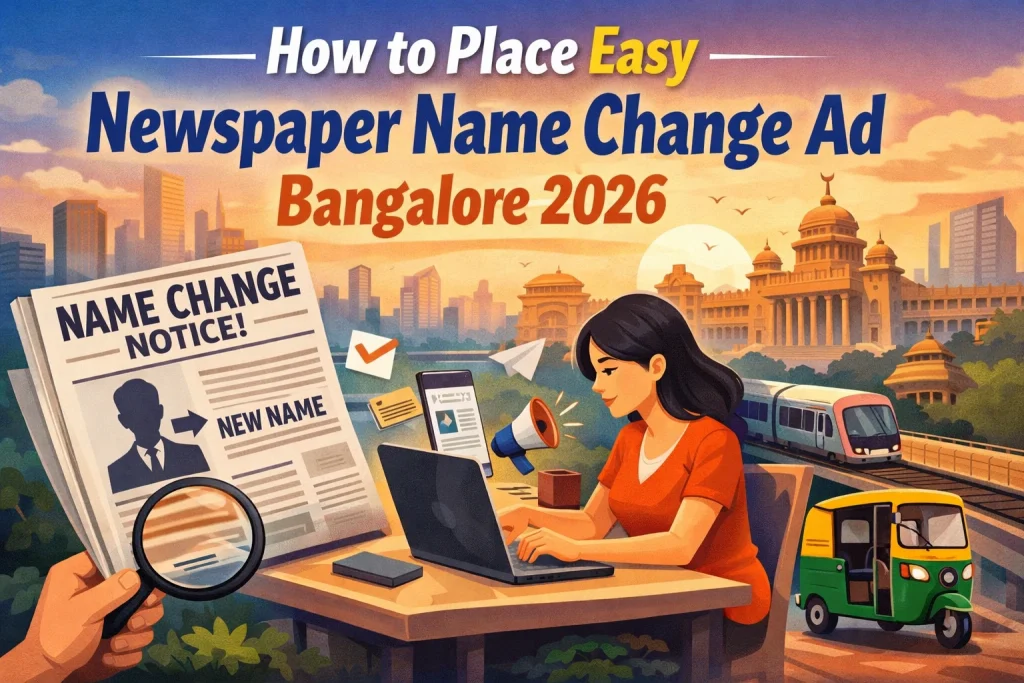 How to Place Easy Newspaper Name Change Ad Bangalore 2026