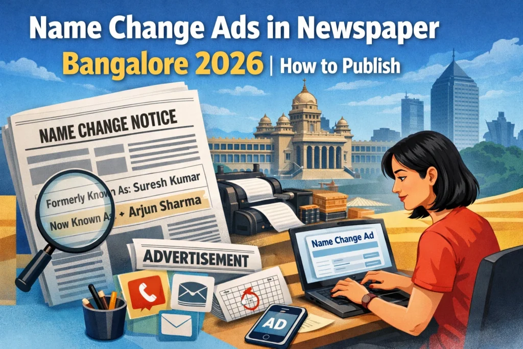 Name Change Ads in Newspaper Bangalore 2026 | How to Publish
