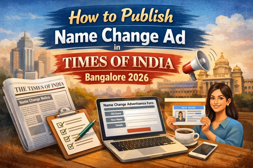 How to Publish Name Change Ad in Times of India Bangalore 2026