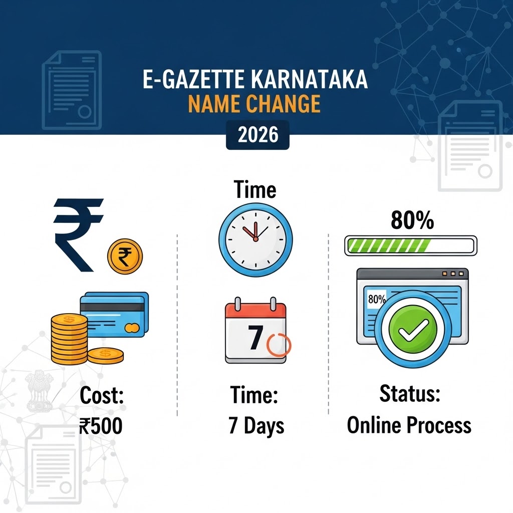 Karnataka e-Gazette Name Change: Cost, Time & Status 2026