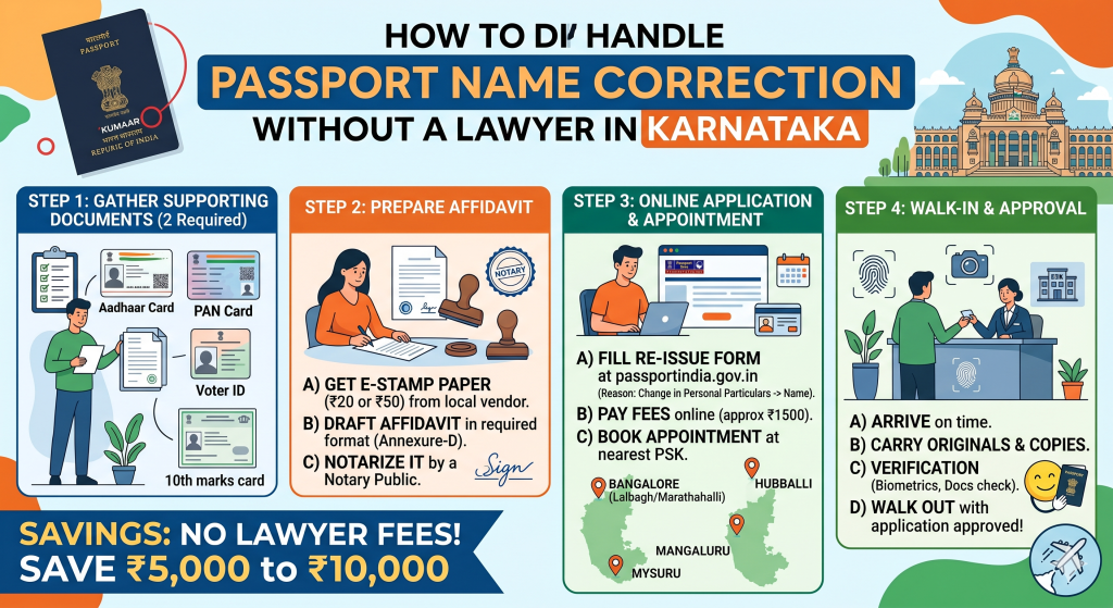 How to Handle Passport Name Correction Without a Lawyer in Karnataka