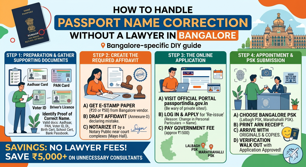 How to Handle Passport Name Correction Without a Lawyer in Bangalore