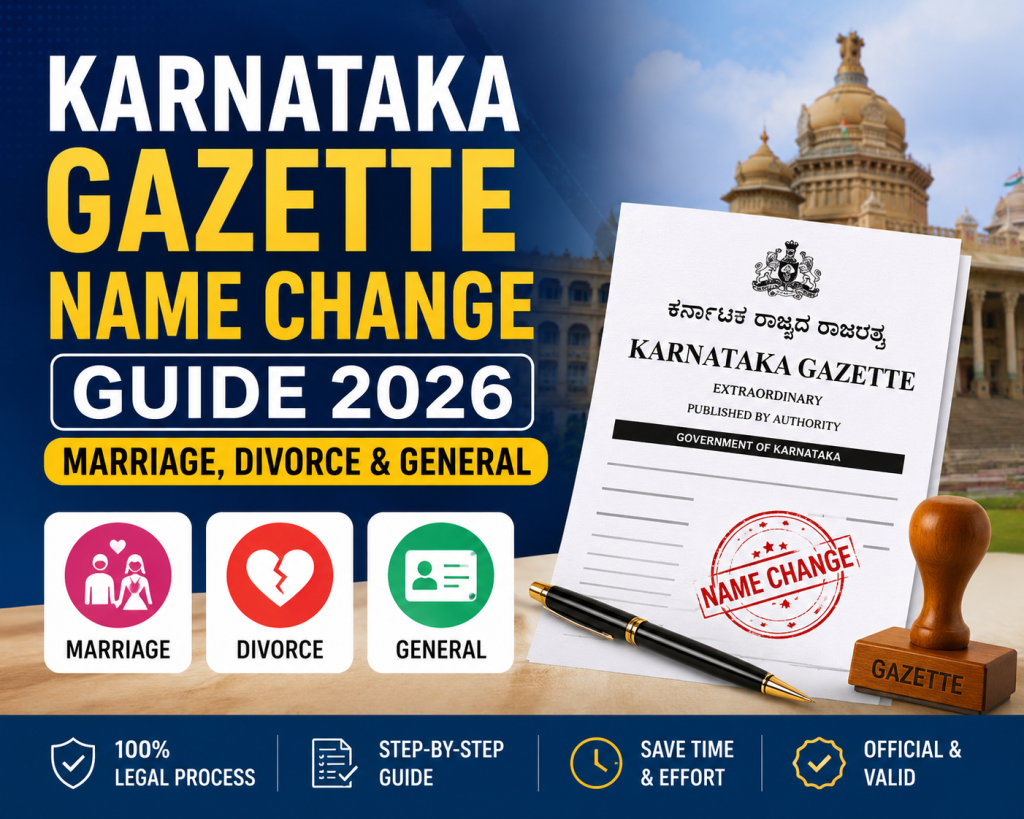 Get Karnataka Gazette Notification  Name Change 2026