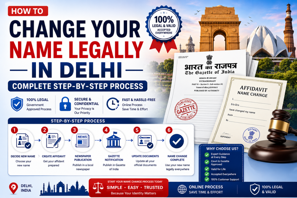 How to Change Your Name Legally in Delhi – Complete Step-by-Step Process