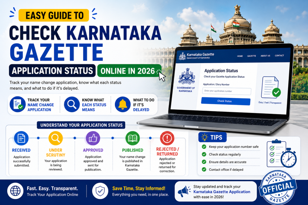 Check Karnataka Gazette Application Status