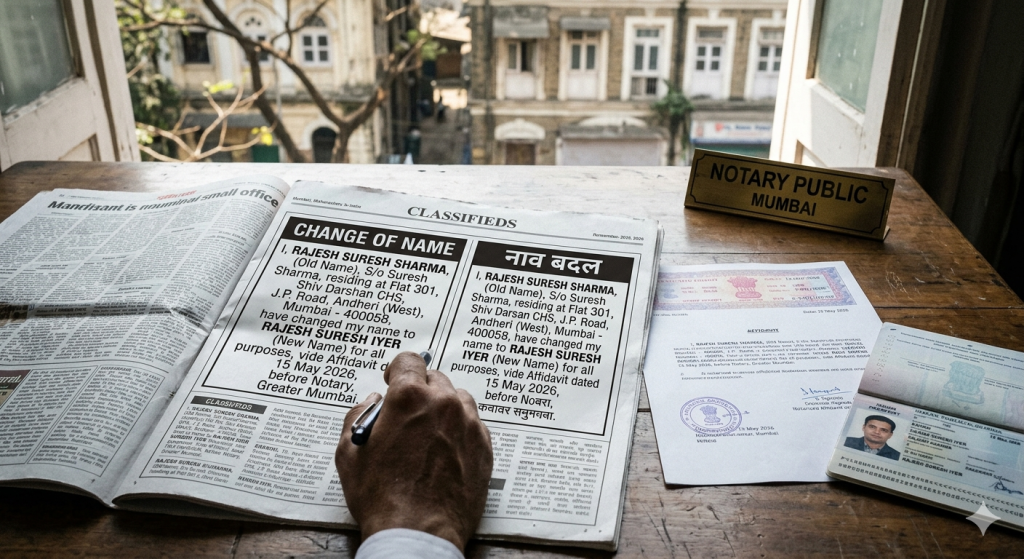 Change of Name Ad in Newspaper Mumbai — Complete Guide, Legal Process & Affordable Publishing Rates