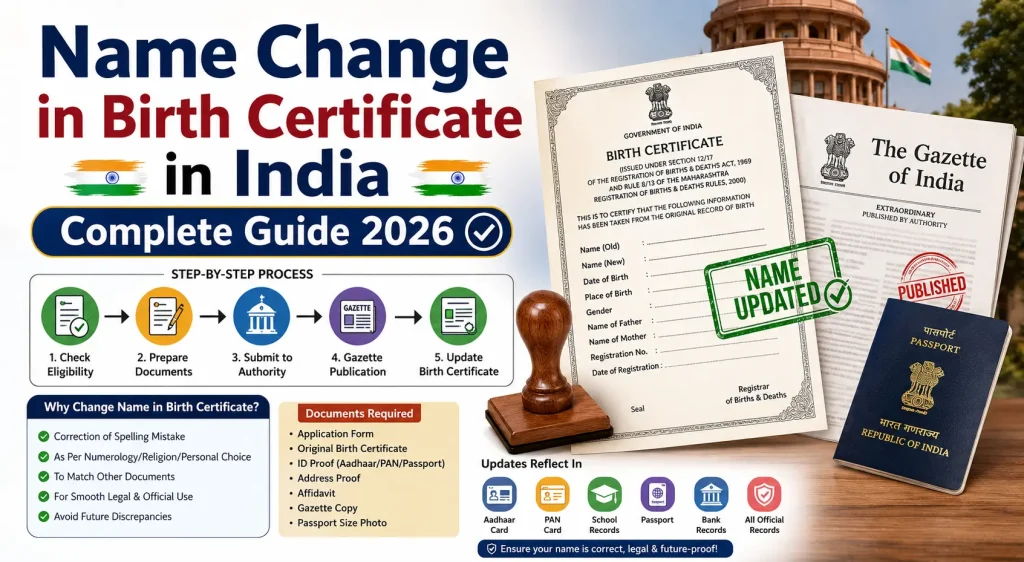 Name Change in Birth Certificate in India – Complete Guide 2026