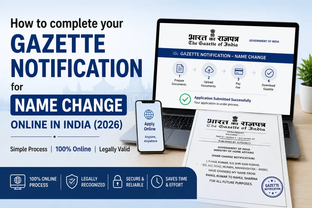 Name Change Gazette Notification Online India (2026 Guide)