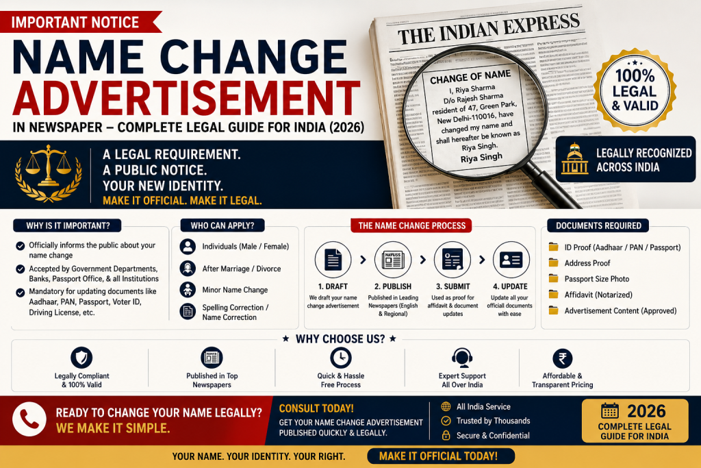 Name Change Advertisement Newspaper India Guide 2026