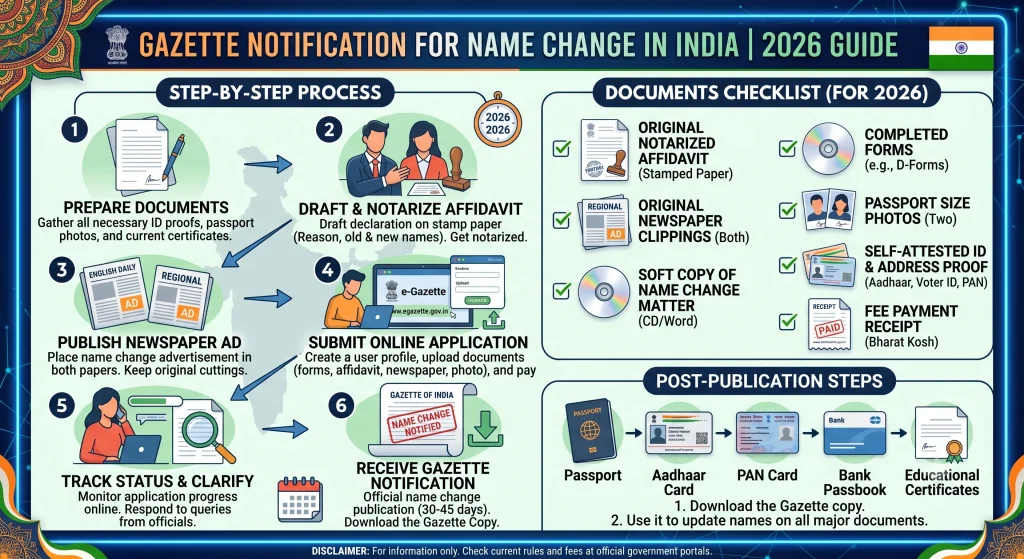 Gazette Notification for Name Change in India | Guide