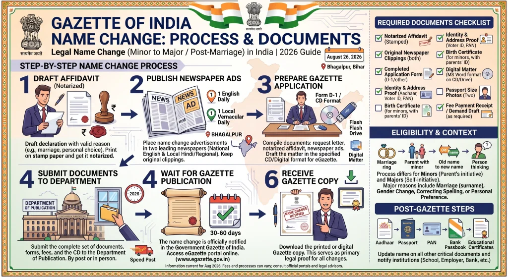 Gazette of India Name Change: Process & Documents