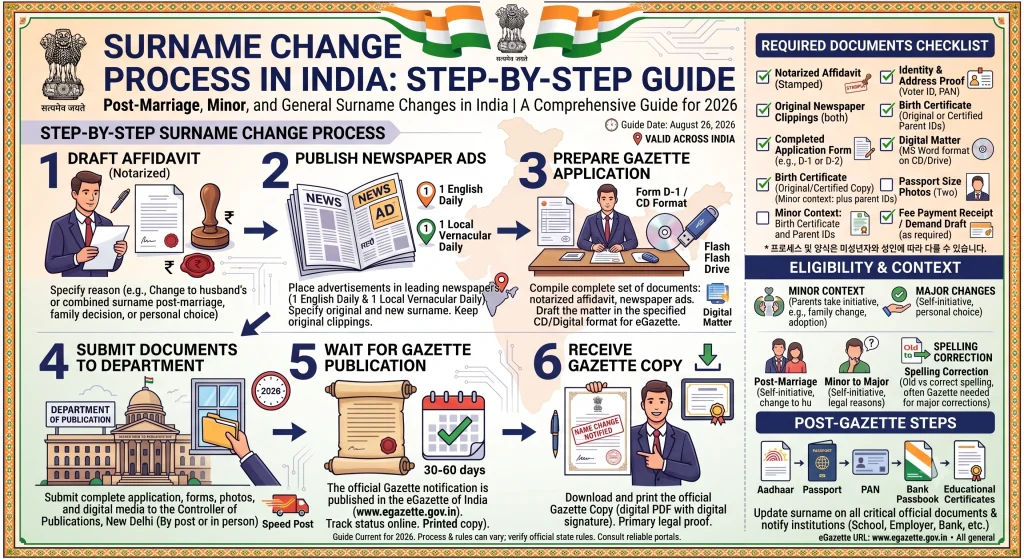 Surname Change Process in India: Step-by-Step Guide