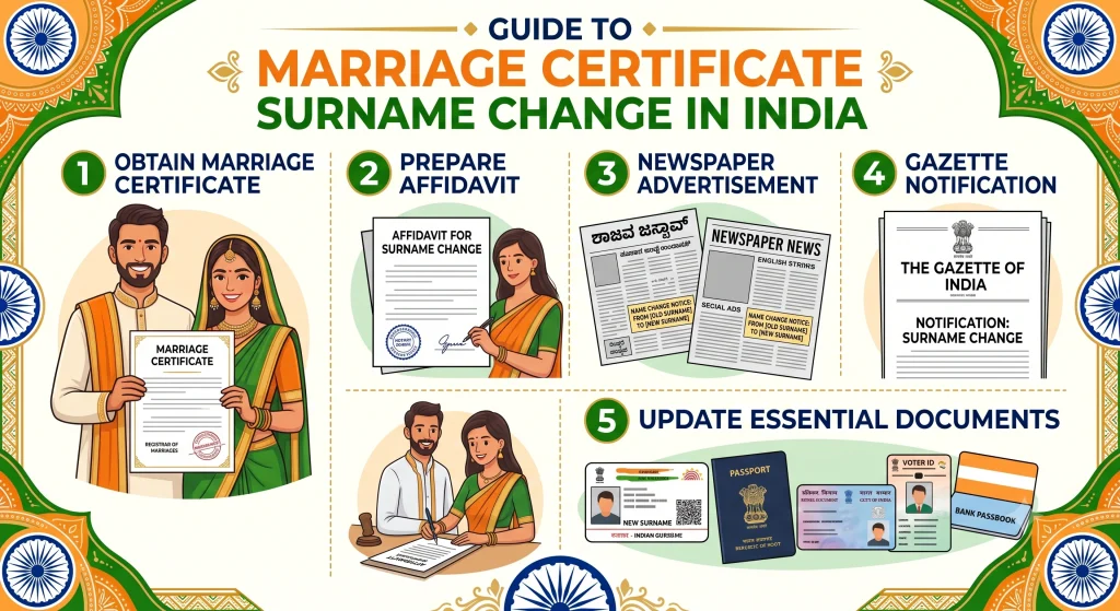 Marriage Certificate Surname Change in India | Guide