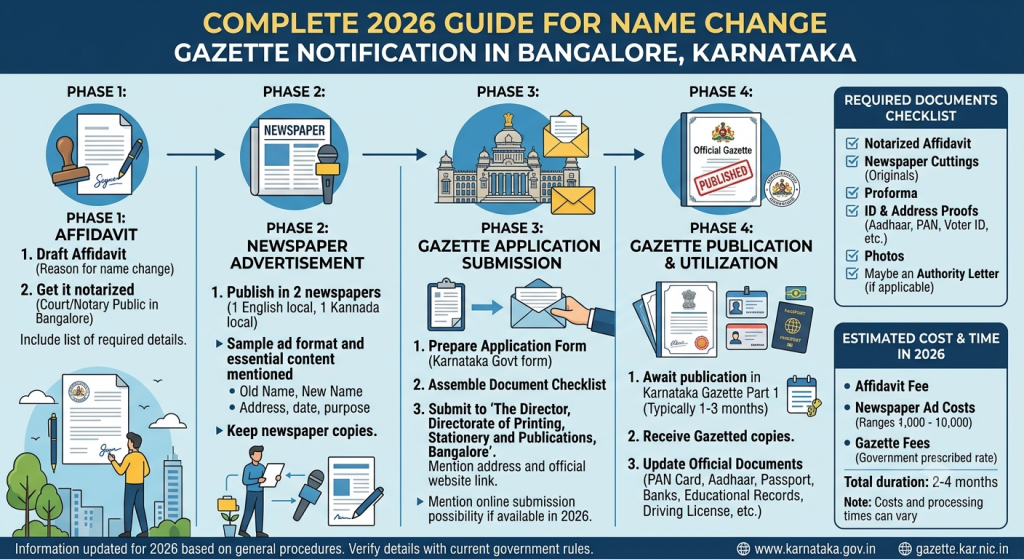 Gazette Notification Bangalore for Names Changes 2026