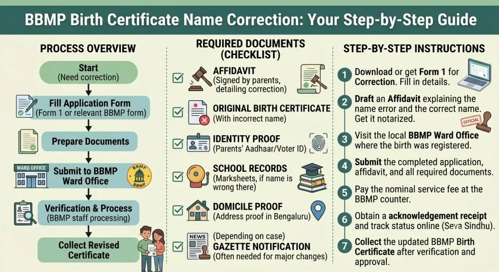 BBMP Birth Certificate Name Correction Process & Docs 2026