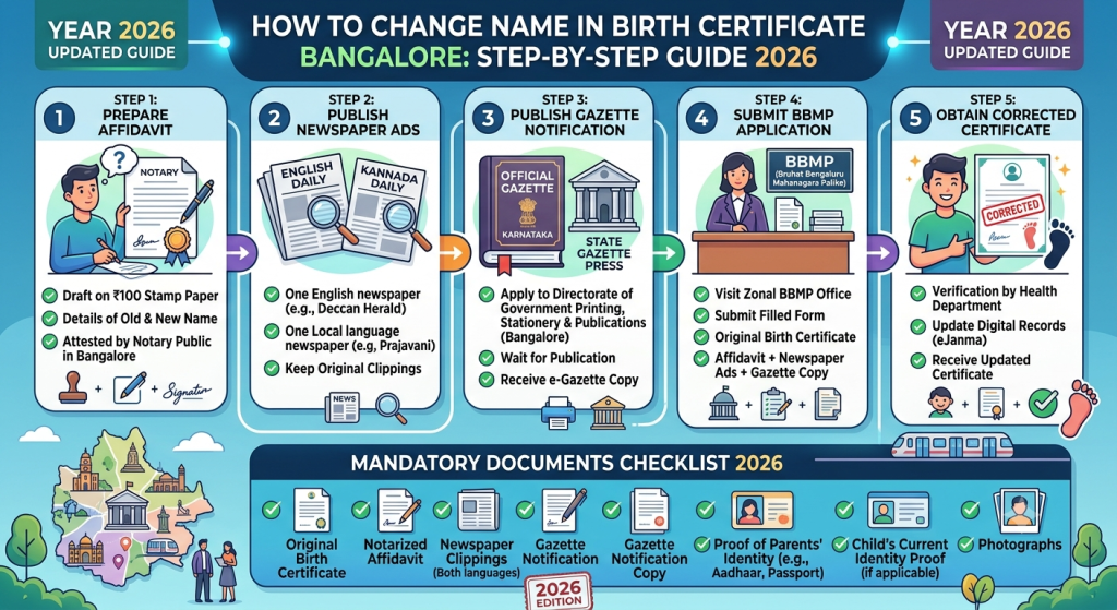 How to Change Names in Birth Certificate Bangalore 2026