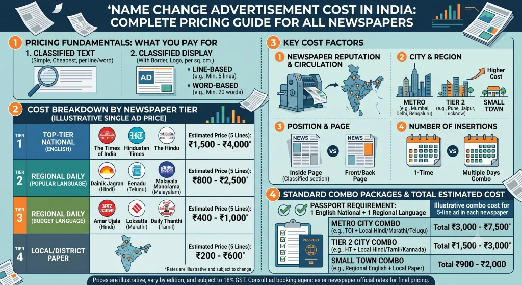 Name Change Advertisement Cost in India: Price Guide 2026