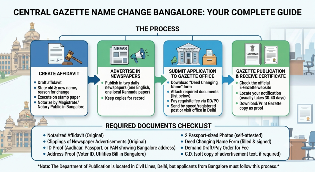 Central Gazette Name Change Bangalore: Process & Documents 2026