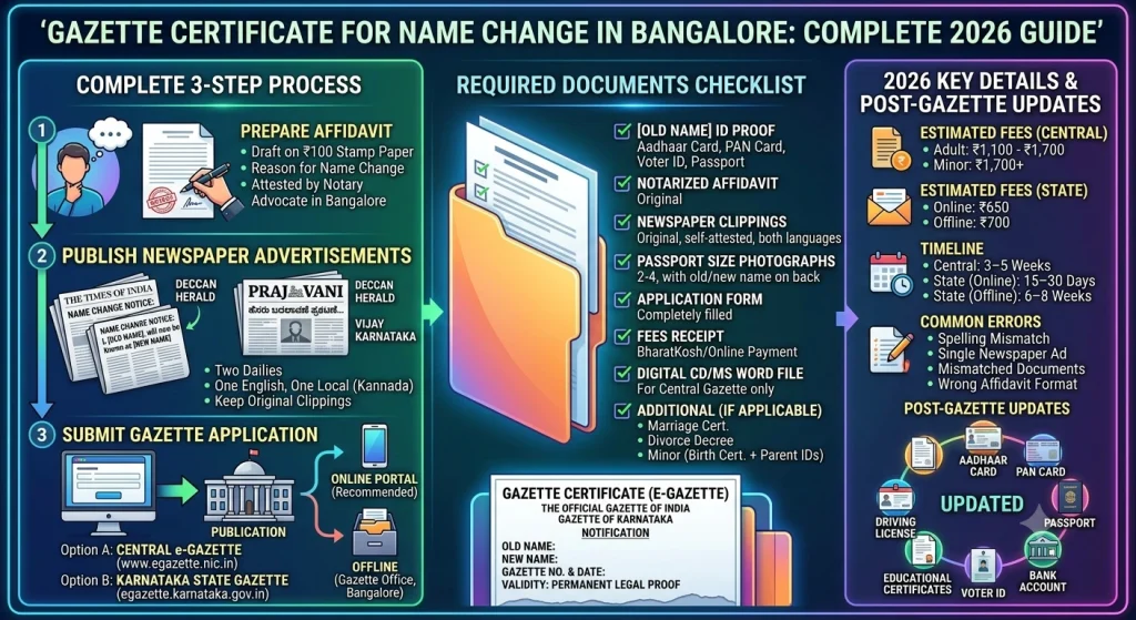 Gazette Certificate for Names Changes Bangalore: Process 2026