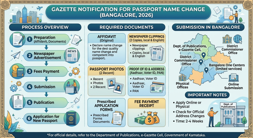 Gazette Notification for Passport Name Change Bangalore 2026