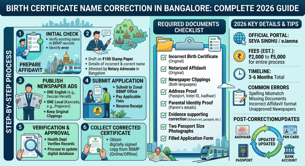 Birth Certificate Names Correction Bangalore: Process 2026