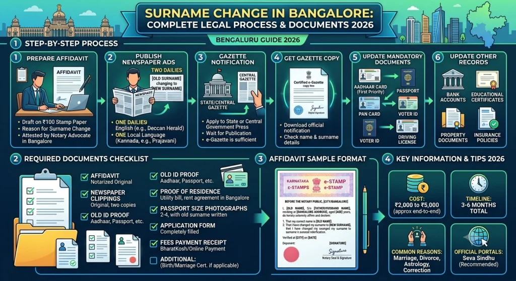 Surname Change in Bangalore: Process & Documents 2026