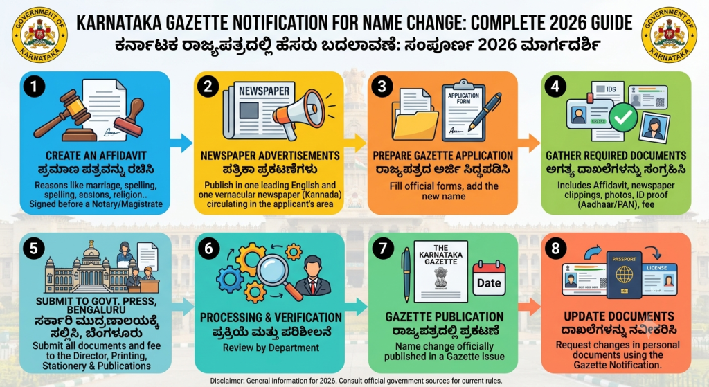 Karnataka Gazette Notification for Name Change 2026