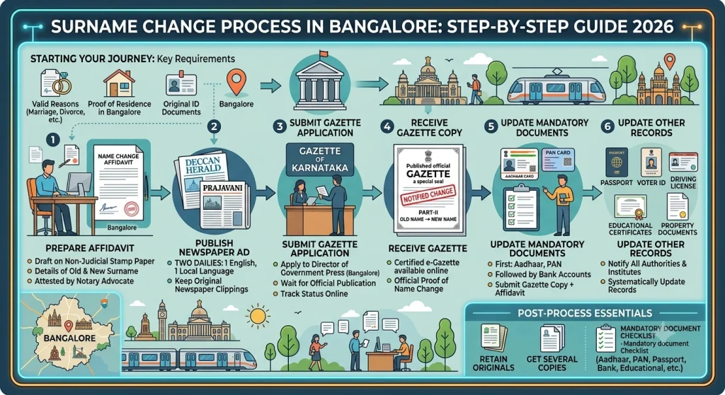 Surname Changes Process in Bangalore: Step-by-Step Guide 2026