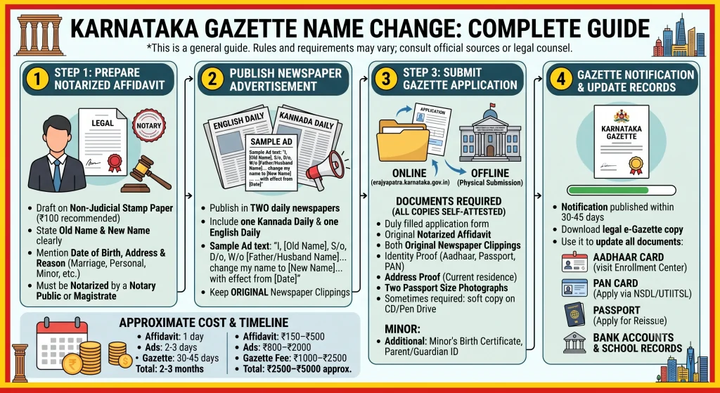 Karnataka Gazette Name Change: Process & Documents 2026