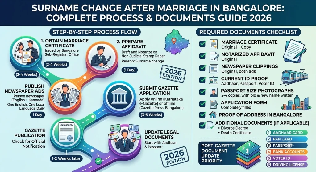 Surname Change After Marriage Bangalore: Process 2026