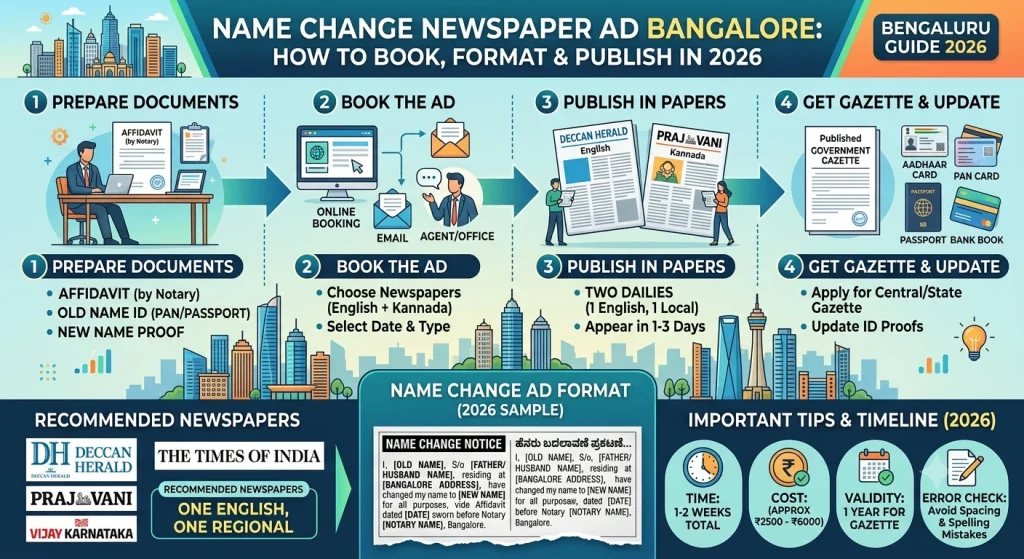Names Changes Newspaper Ad Bangalore: Format & Booking 2026